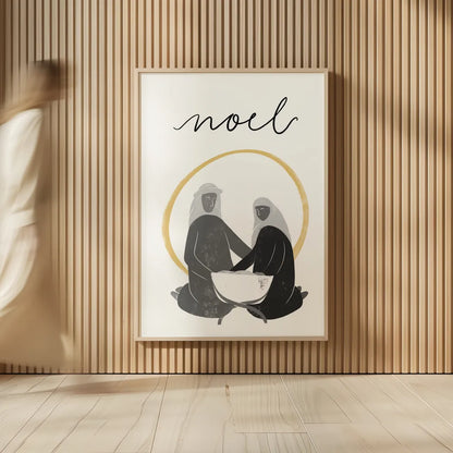 Nativity II BWG by Becky Thorns. shown as over sized large wall art. Available as an archival giclee rolled canvas, fine art paper, or poster print. SKU 75723h.