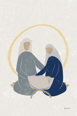 Nativity II with Navy no Words by Becky Thorns. SKU 81957h. Archival Giclee Fine art print for wall decor.