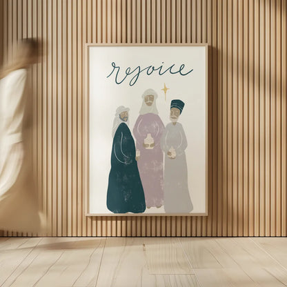 Nativity III by Becky Thorns. shown as over sized large wall art. Available as an archival giclee rolled canvas, fine art paper, or poster print. SKU 73738h.