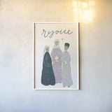 Nativity III by Becky Thorns. shown as a paper print in a white frame. Available as a archival giclee rolled canvas, fine art paper, or poster print. SKU 73738h.