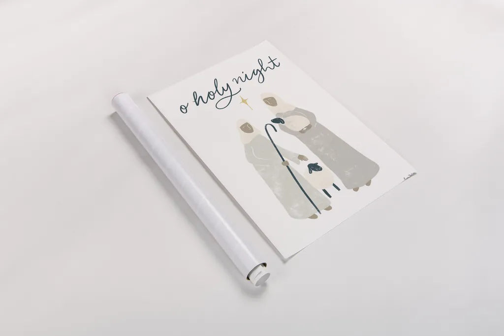 Nativity IV by Becky Thorns. shown as a rolled paper print. Available as archival giclee rolled canvas, fine art paper, or poster print. SKU 73739h.