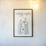 Nativity IV by Becky Thorns. shown as a paper print in a black flame. Available as a archival giclee rolled canvas, fine art paper, or poster print. SKU 73739h.