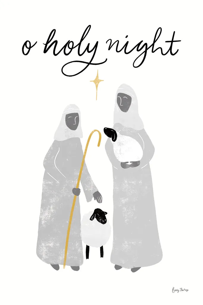 Nativity IV BWG by Becky Thorns. SKU 75725h. Archival Giclee Fine art print for wall decor.