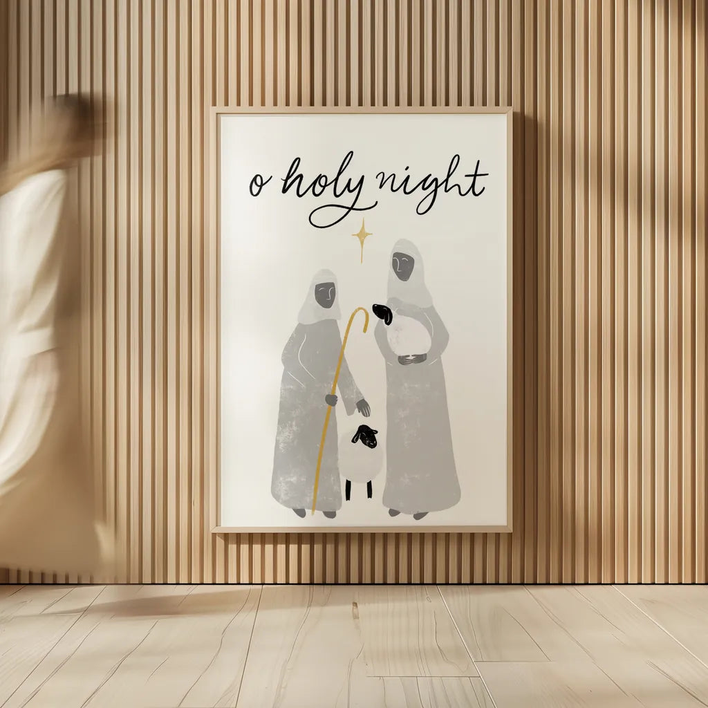 Nativity IV BWG by Becky Thorns. shown as over sized large wall art. Available as an archival giclee rolled canvas, fine art paper, or poster print. SKU 75725h.