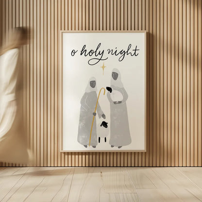 Nativity IV BWG by Becky Thorns. shown as over sized large wall art. Available as an archival giclee rolled canvas, fine art paper, or poster print. SKU 75725h.