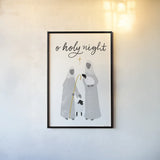 Nativity IV BWG by Becky Thorns. shown as a paper print in a black flame. Available as a archival giclee rolled canvas, fine art paper, or poster print. SKU 75725h.
