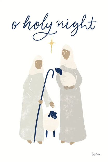 Nativity IV with Navy by Becky Thorns. SKU 75408h. Archival Giclee Fine art print for wall decor.