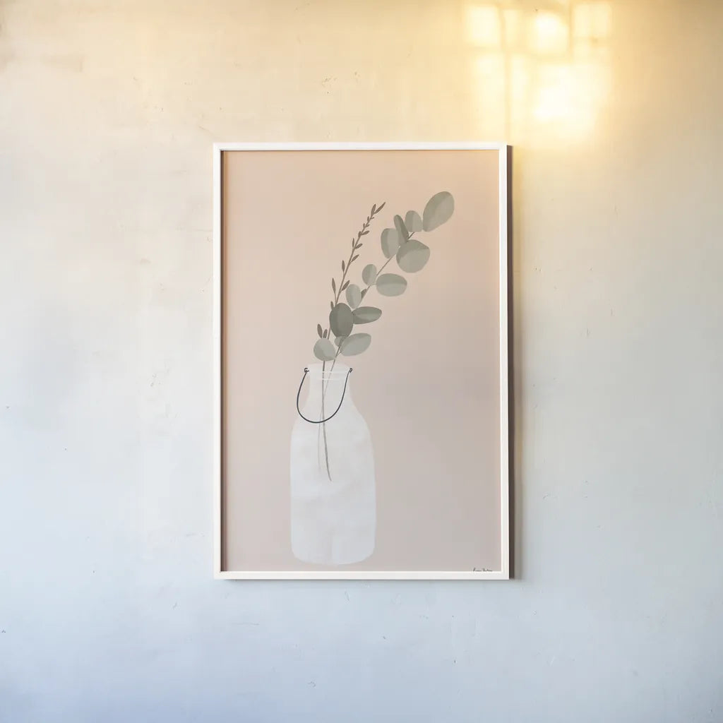 Natural Vessels I by Becky Thorns. shown as a paper print in a white frame. Available as a archival giclee rolled canvas, fine art paper, or poster print. SKU 73121h.