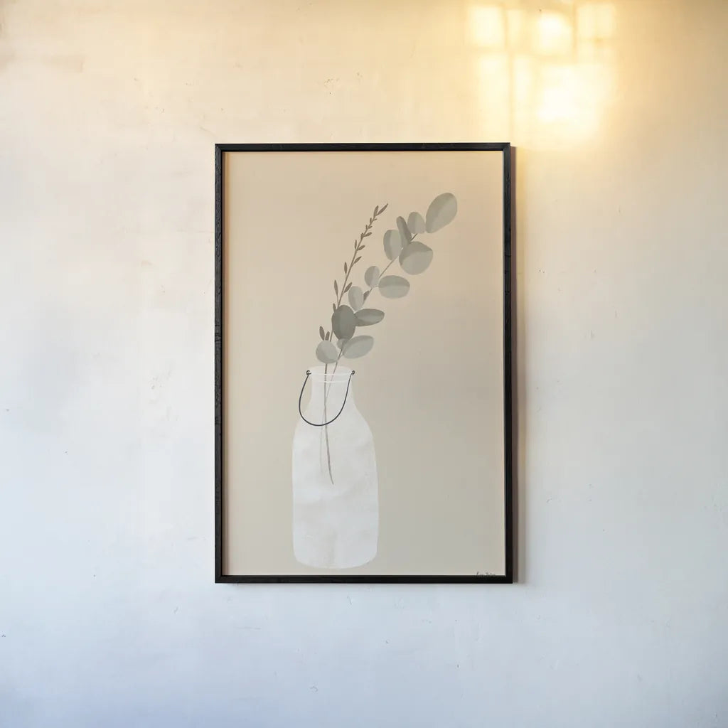 Natural Vessels I Tan by Becky Thorns. shown as a paper print in a black flame. Available as a archival giclee rolled canvas, fine art paper, or poster print. SKU 81177h.