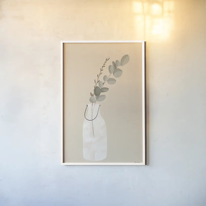 Natural Vessels I Tan by Becky Thorns. shown as a paper print in a white frame. Available as a archival giclee rolled canvas, fine art paper, or poster print. SKU 81177h.