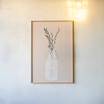 Natural Vessels II by Becky Thorns. shown as a paper print in a natural frame. Available as a archival giclee rolled canvas, fine art paper, or poster print. SKU 73122h.