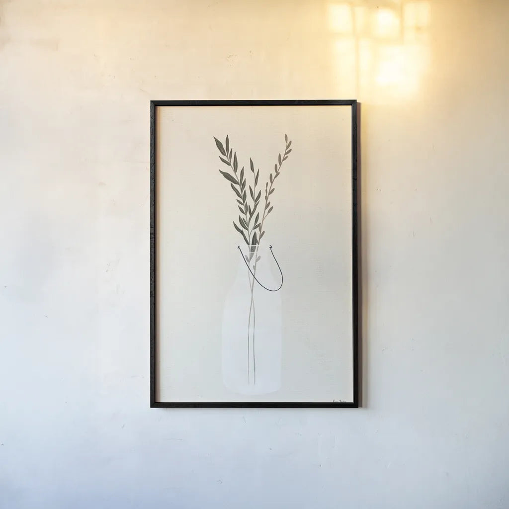 Natural Vessels II Linen by Becky Thorns. shown as a paper print in a black flame. Available as a archival giclee rolled canvas, fine art paper, or poster print. SKU 75828h.