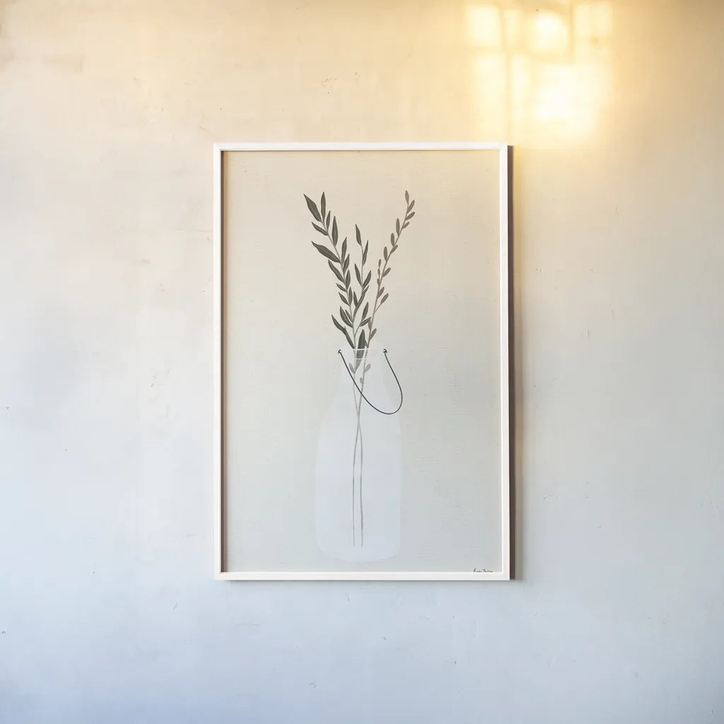 Natural Vessels II Linen by Becky Thorns. shown as a paper print in a white frame. Available as a archival giclee rolled canvas, fine art paper, or poster print. SKU 75828h.