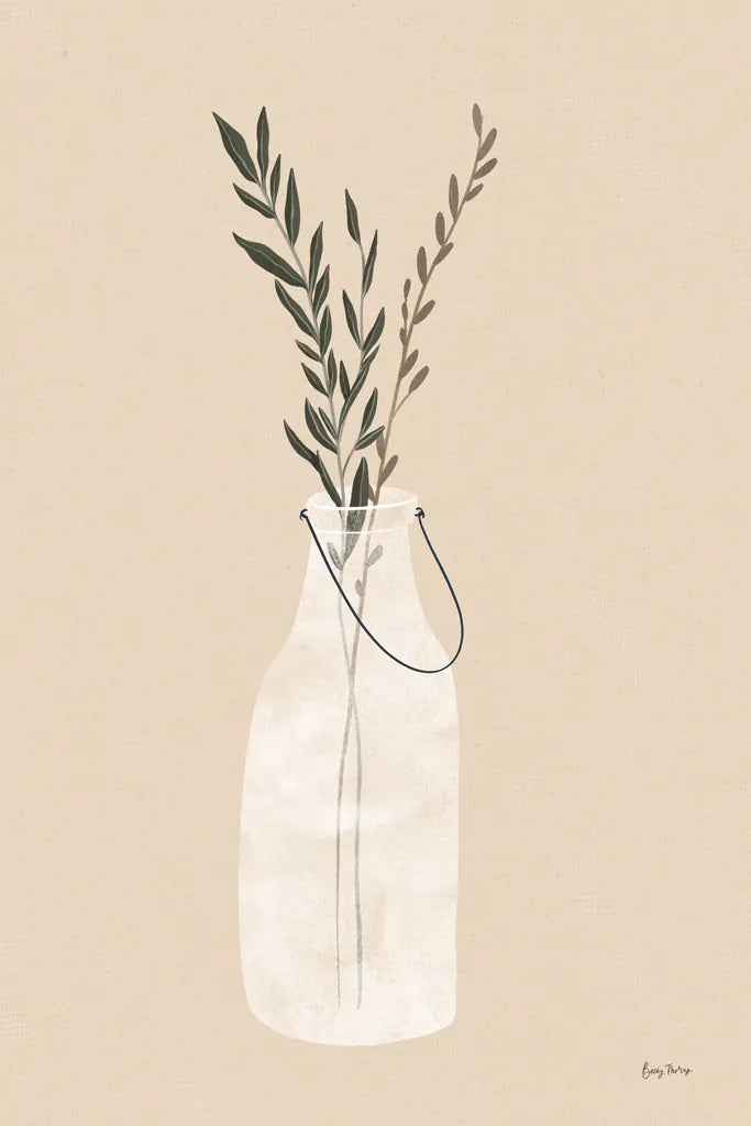 Natural Vessels II Linen Tan by Becky Thorns. SKU 81178h. Archival Giclee Fine art print for wall decor.