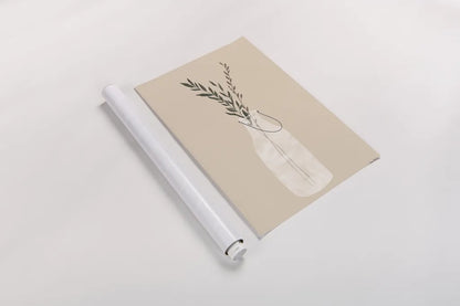 Natural Vessels II Linen Tan by Becky Thorns. shown as a rolled paper print. Available as archival giclee rolled canvas, fine art paper, or poster print. SKU 81178h.