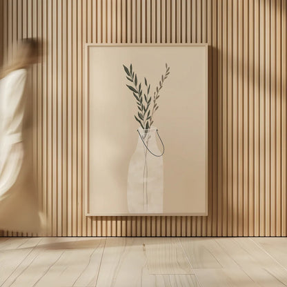 Natural Vessels II Linen Tan by Becky Thorns. shown as over sized large wall art. Available as an archival giclee rolled canvas, fine art paper, or poster print. SKU 81178h.
