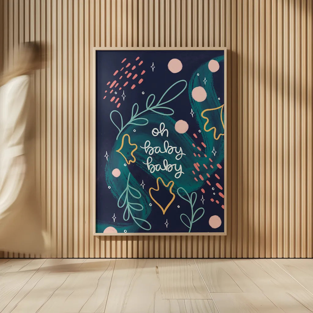 New Baby I by Becky Thorns. shown as over sized large wall art. Available as an archival giclee rolled canvas, fine art paper, or poster print. SKU 88720h.