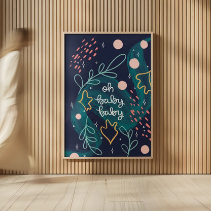 New Baby I by Becky Thorns. shown as over sized large wall art. Available as an archival giclee rolled canvas, fine art paper, or poster print. SKU 88720h.