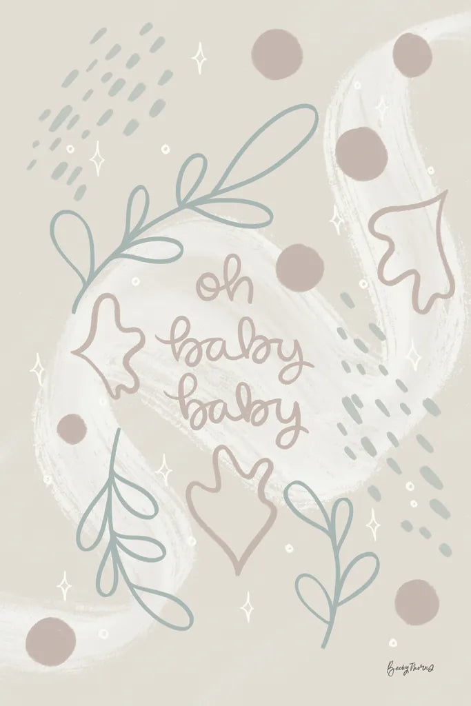 New Baby I Neutral by Becky Thorns. SKU 88809h. Archival Giclee Fine art print for wall decor.