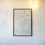 New Baby I Neutral by Becky Thorns. shown as a paper print in a black flame. Available as a archival giclee rolled canvas, fine art paper, or poster print. SKU 88809h.