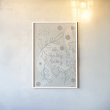 New Baby I Neutral by Becky Thorns. shown as a paper print in a white frame. Available as a archival giclee rolled canvas, fine art paper, or poster print. SKU 88809h.