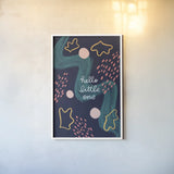 New Baby III by Becky Thorns. shown as a paper print in a white frame. Available as a archival giclee rolled canvas, fine art paper, or poster print. SKU 88722h.