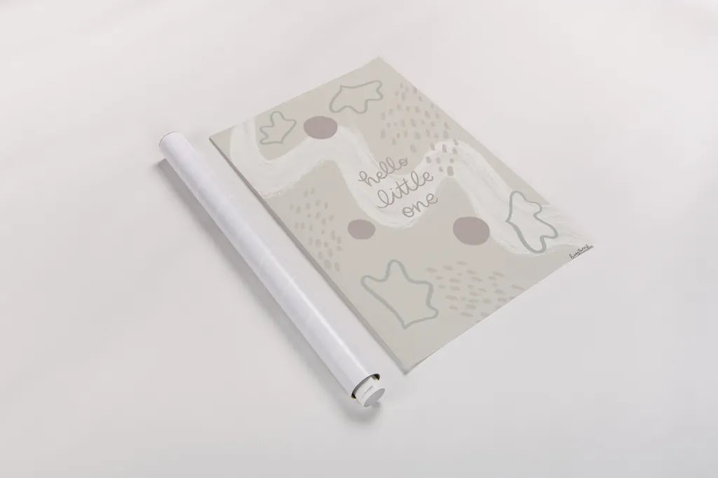 New Baby III Neautral by Becky Thorns. shown as a rolled paper print. Available as archival giclee rolled canvas, fine art paper, or poster print. SKU 88811h.