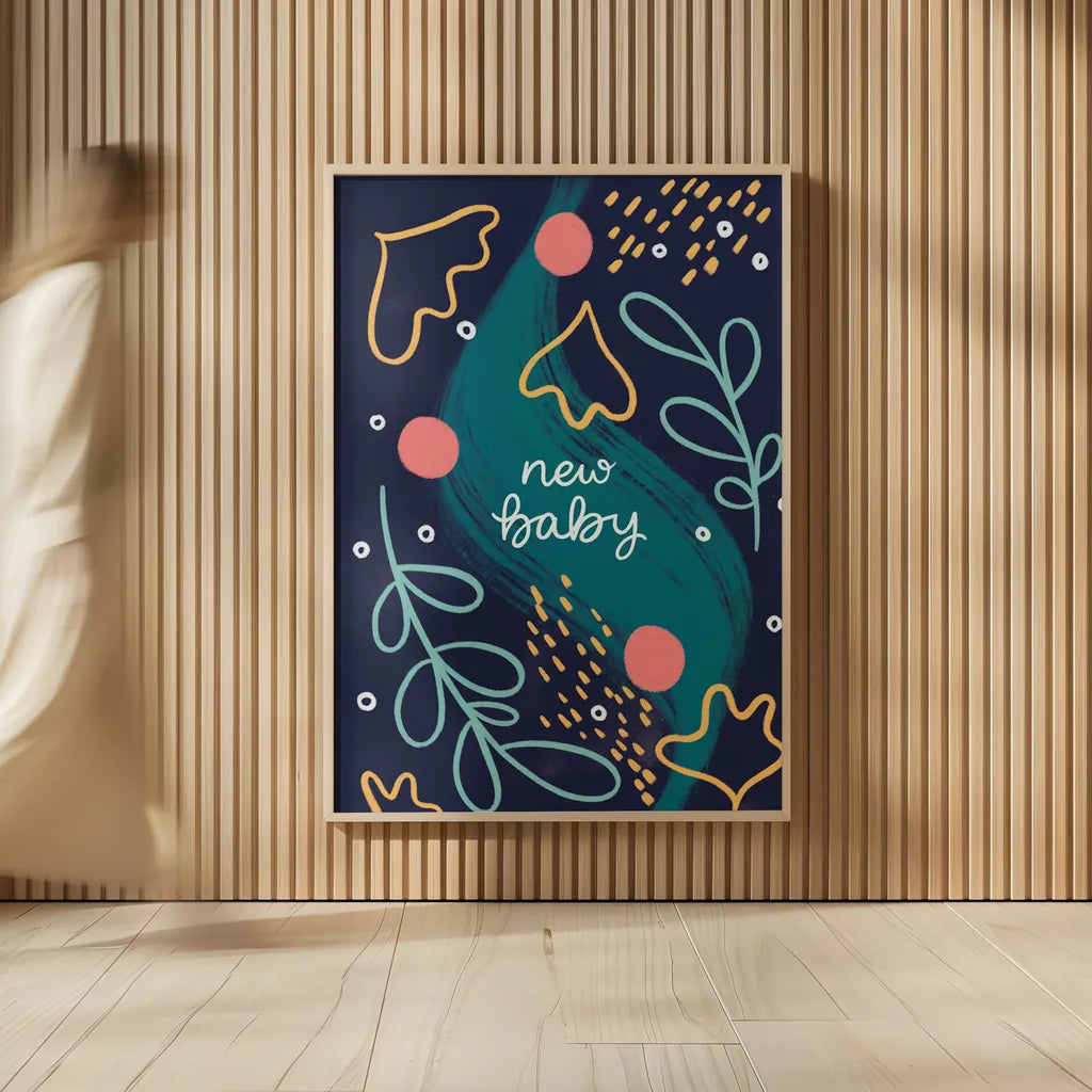 New Baby IV by Becky Thorns. shown as over sized large wall art. Available as an archival giclee rolled canvas, fine art paper, or poster print. SKU 88723h.