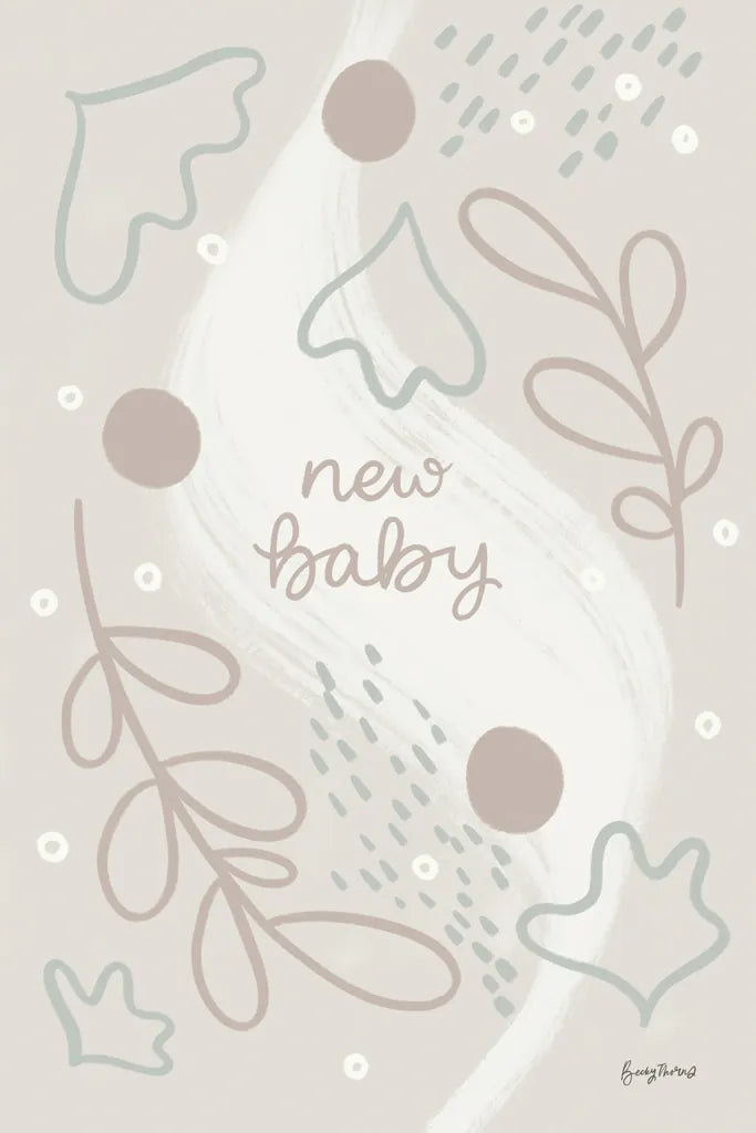 New Baby IV Neutral by Becky Thorns. SKU 88812h. Archival Giclee Fine art print for wall decor.