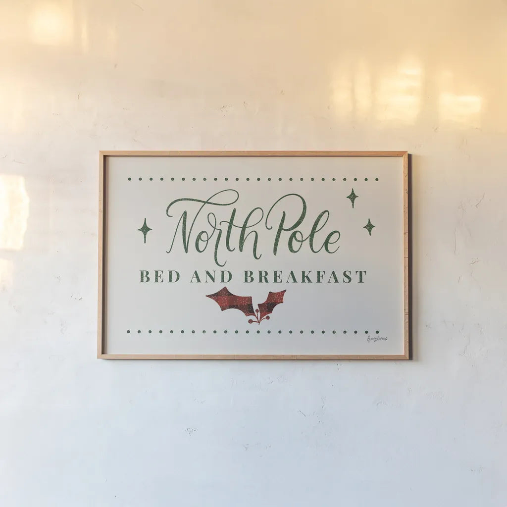 Nostalgic Christmas IV by Becky Thorns. shown as a paper print in a natural frame. Available as a archival giclee rolled canvas, fine art paper, or poster print. SKU 84779i.