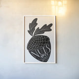 Nuts About You BW by Becky Thorns. shown as a paper print in a white frame. Available as a archival giclee rolled canvas, fine art paper, or poster print. SKU 61419h.