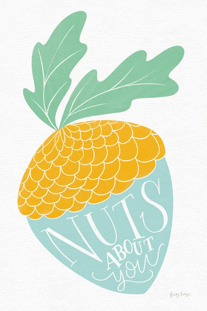 Nuts About You Bright by Becky Thorns. SKU 65035h. Archival Giclee Fine art print for wall decor.