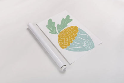 Nuts About You Bright by Becky Thorns. shown as a rolled paper print. Available as archival giclee rolled canvas, fine art paper, or poster print. SKU 65035h.