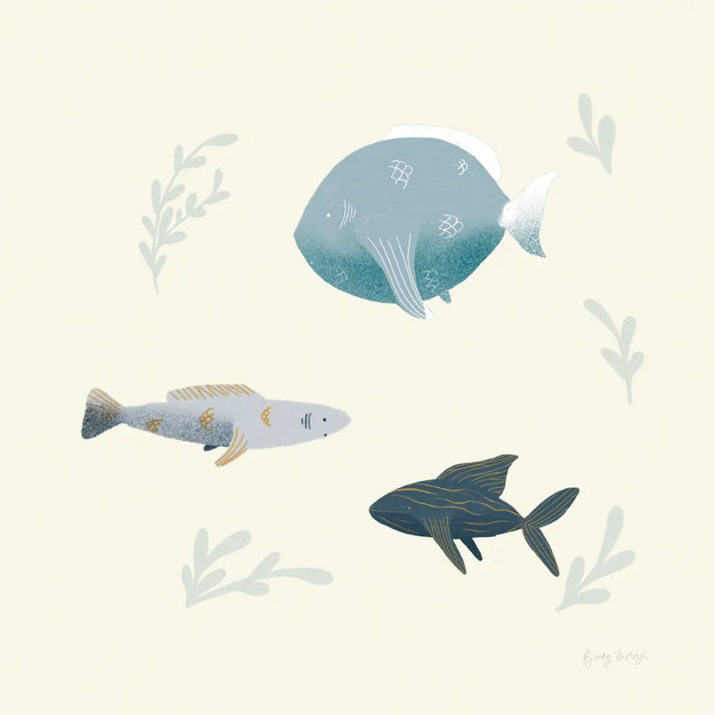 Ocean Life Fish by Becky Thorns. SKU 54182a. Archival Giclee Fine art print for wall decor.