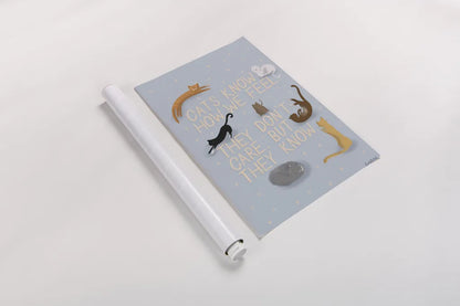 Ode to Cats by Becky Thorns. shown as a rolled paper print. Available as archival giclee rolled canvas, fine art paper, or poster print. SKU 57368h.