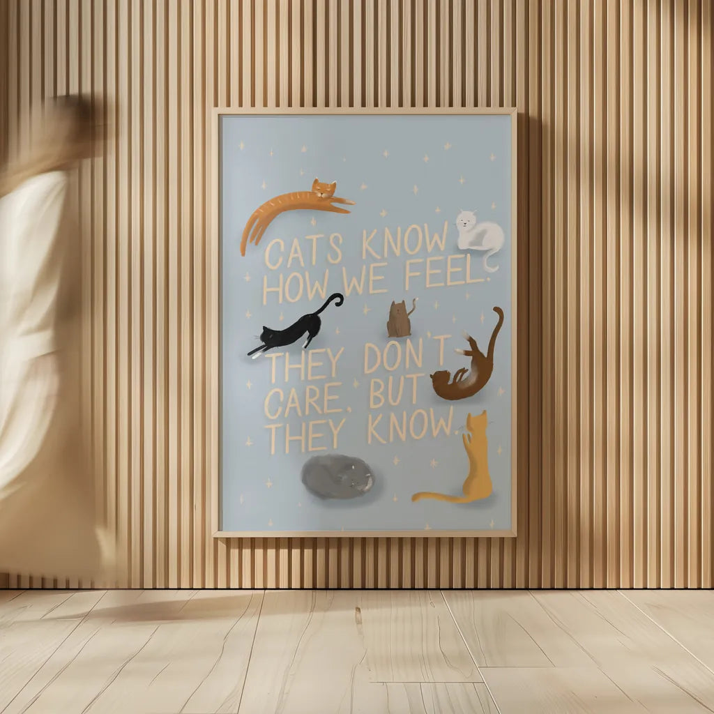 Ode to Cats by Becky Thorns. shown as over sized large wall art. Available as an archival giclee rolled canvas, fine art paper, or poster print. SKU 57368h.