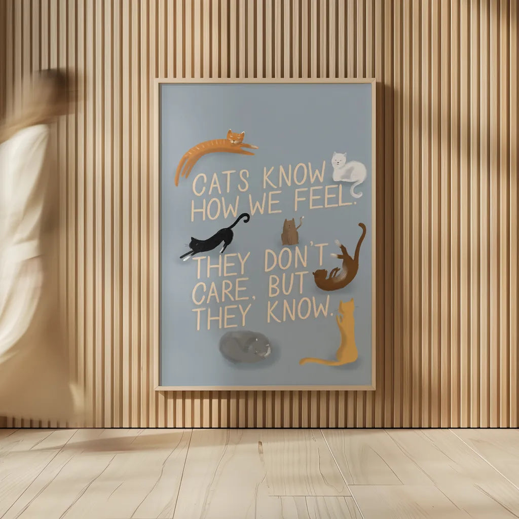 Ode to Cats Dark by Becky Thorns. shown as over sized large wall art. Available as an archival giclee rolled canvas, fine art paper, or poster print. SKU 76156h.
