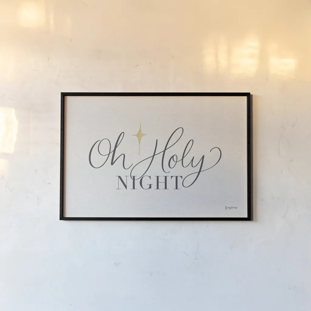 Oh Holy Night by Becky Thorns. shown as a paper print in a black flame. Available as a archival giclee rolled canvas, fine art paper, or poster print. SKU 79852i.