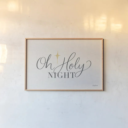 Oh Holy Night by Becky Thorns. shown as a paper print in a natural frame. Available as a archival giclee rolled canvas, fine art paper, or poster print. SKU 79852i.