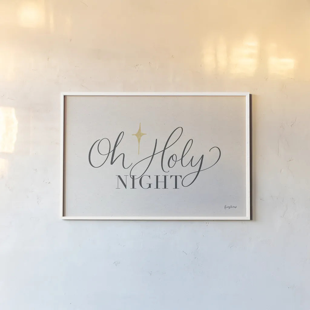 Oh Holy Night by Becky Thorns. shown as a paper print in a white frame. Available as a archival giclee rolled canvas, fine art paper, or poster print. SKU 79852i.