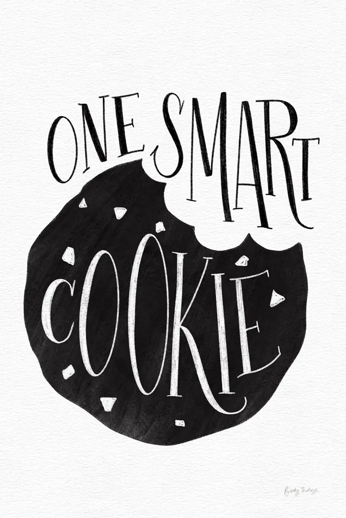One Smart Cookie BW by Becky Thorns. SKU 61417h. Archival Giclee Fine art print for wall decor.