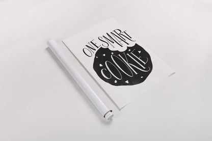 One Smart Cookie BW by Becky Thorns. shown as a rolled paper print. Available as archival giclee rolled canvas, fine art paper, or poster print. SKU 61417h.