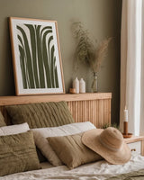 Organic Abstract I by Becky Thorns. shown as a paper print in a natural frame. Available as a archival giclee rolled canvas, fine art paper, or poster print. SKU 88300h.
