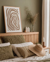 Organic Abstract II by Becky Thorns. shown as a paper print in a natural frame. Available as a archival giclee rolled canvas, fine art paper, or poster print. SKU 88301h.
