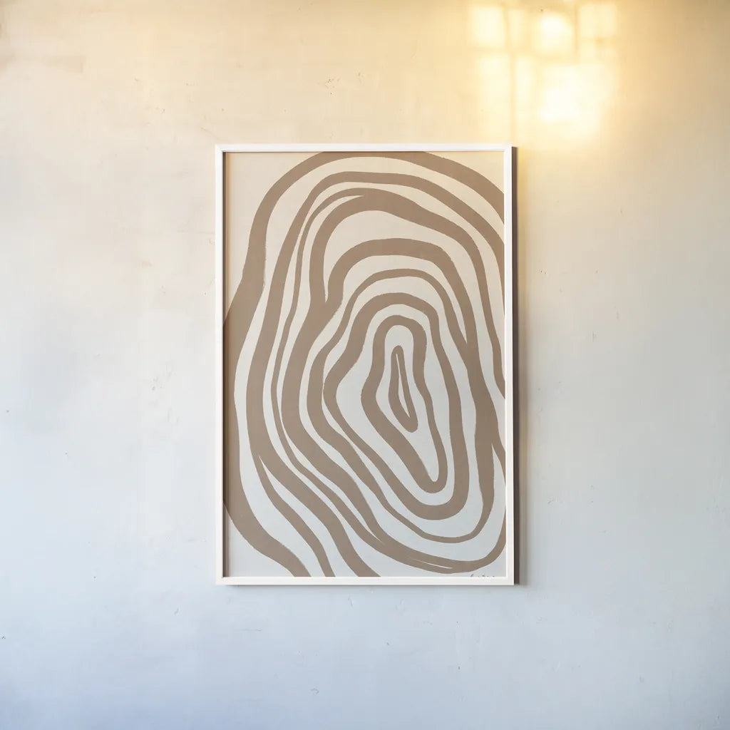 Organic Abstract II by Becky Thorns. shown as a paper print in a white frame. Available as a archival giclee rolled canvas, fine art paper, or poster print. SKU 88301h.