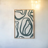 Organic Abstract III by Becky Thorns. shown as a paper print in a natural frame. Available as a archival giclee rolled canvas, fine art paper, or poster print. SKU 88302h.