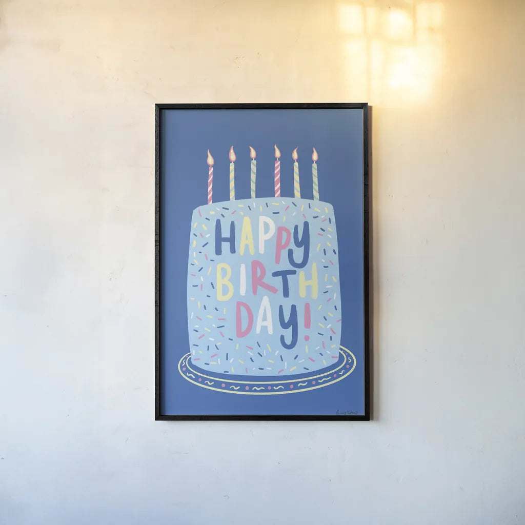 Party Time I by Becky Thorns. shown as a paper print in a black flame. Available as a archival giclee rolled canvas, fine art paper, or poster print. SKU 88317h.