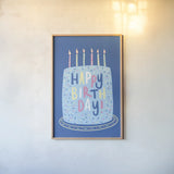 Party Time I by Becky Thorns. shown as a paper print in a natural frame. Available as a archival giclee rolled canvas, fine art paper, or poster print. SKU 88317h.