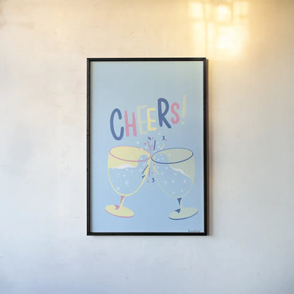 Party Time II by Becky Thorns. shown as a paper print in a black flame. Available as a archival giclee rolled canvas, fine art paper, or poster print. SKU 88318h.