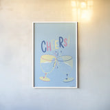 Party Time II by Becky Thorns. shown as a paper print in a white frame. Available as a archival giclee rolled canvas, fine art paper, or poster print. SKU 88318h.